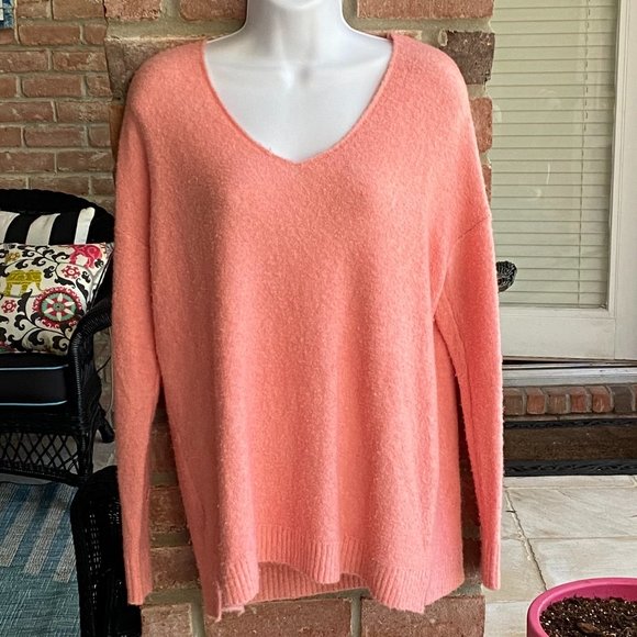 LOFT Pink Stretchy V Neck Sweater MP - Picture 1 of 6